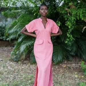 Made In Ghana Casual Chic Pink Maxi Dress